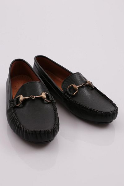 DGN E20 Women's Flat Shoes Black Genuine Leather