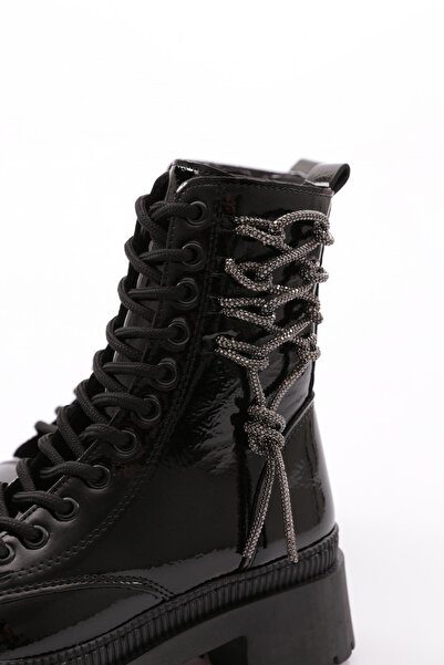 DGN Kadın Bot Siyah Kırışık Rugan 101333421027