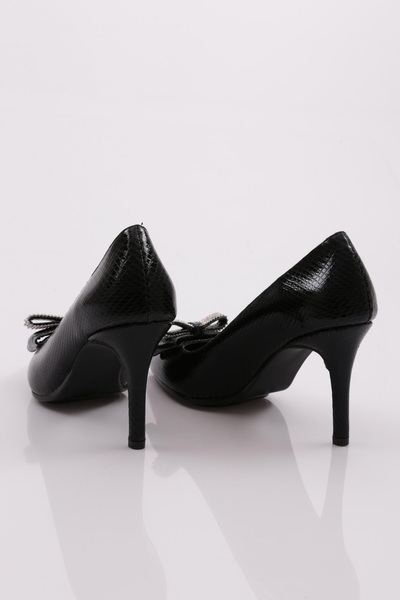 DGN Kadın Topuklu Ayakkabı Siyah Yılan Metalik 4711062821