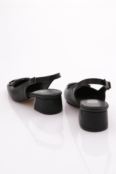 DGN Kadın Arkası Açık Topuklu Ayakkabı Siyah 2122621