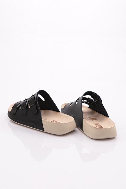 DGN Kadın Tokalı Üç Bantlı Terlik Siyah 263102623