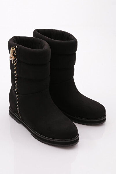 DGN Μαύρες σουέτ γυναικείες μπότες - 742333138