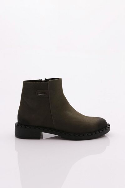 DGN Γυναικείες αγκράφες Classic Μποτάκια Khaki Nubuck Γνήσιο δέρμα 15435106