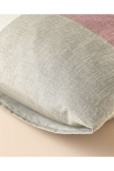 English Home Textured Plaid Easy-Iron Μαξιλαροθήκη 2 τεμαχίων 50x70 cm Πράσινο-Δαμάσκηνο
