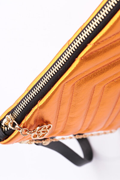 DGN Orange Metallic Patterned Women's Bag - 52123448