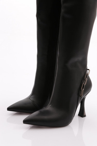 DGN Women's Chain Back Boots Black 110253236