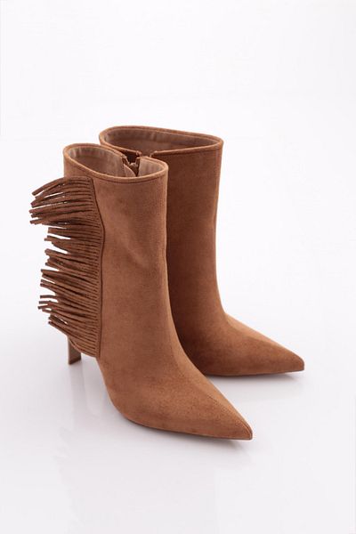 DGN Tan Suede γυναικείες μπότες με τακούνι - 63922859