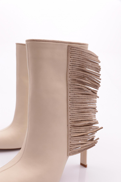 DGN Ανοιχτό μπεζ γυναικείες μπότες με τακούνι - 63922859