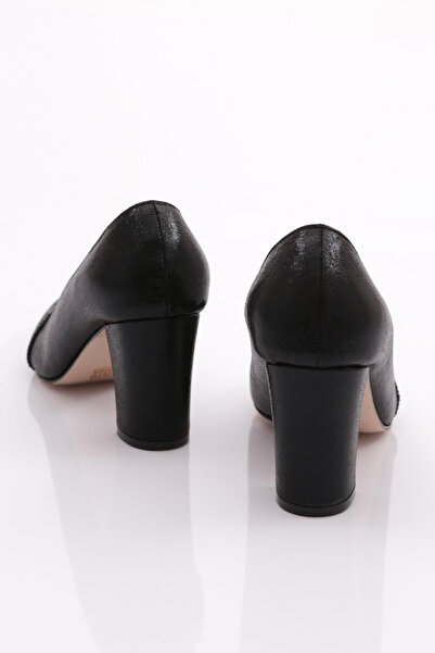 DGN Kadın Önü Taşlı Topuklu Ayakkabı Siyah Sıvama 216712621