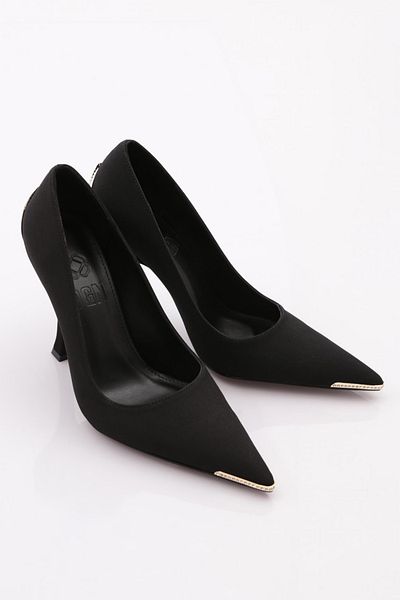 DGN Pantofi cu toc pentru femei din satin negru - 32113568