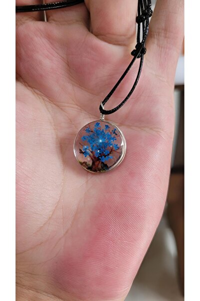 EXENET Tree of Life Themed Necklace Transparent Design with Butterfly Special Epoxy Accessory Vivid Look Luxury Jewelry