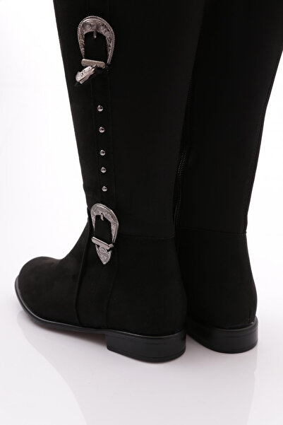 DGN Women's Black Suede Boots - 6132668