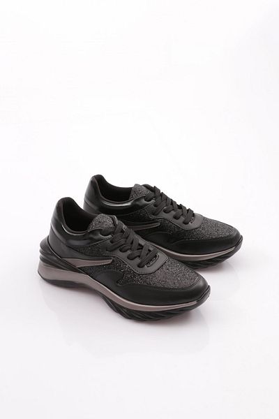 DGN Women's Lace-Up Sneaker Shoes Black-Black 85133410