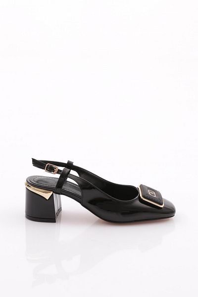 DGN Pantofi de dama cu toc inalt din piele lacuita neagra 352293539