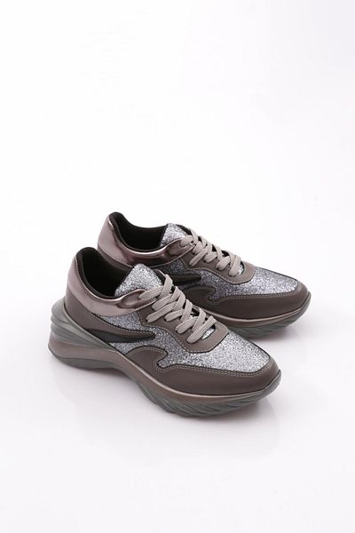 DGN Gray Lace-Up Women's Sneakers - 85133410