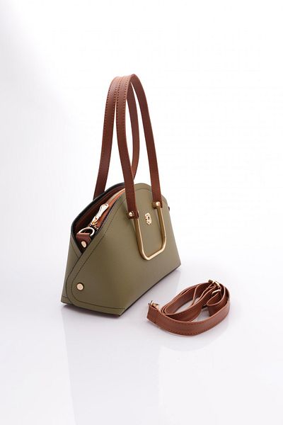 DGN Women's Oval Bag with Metal Accessories Light Green 11282361135102