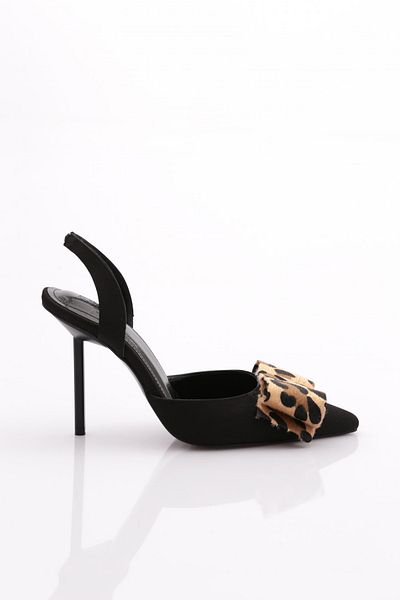 DGN Pantofi clasici cu toc de damă din satin negru 56593557