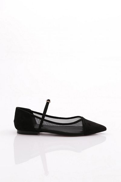 DGN Black Pointed Toe Women's Ballerinas - Dana 2883557