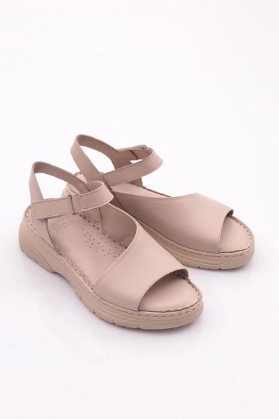 DGN Sandale de dama din piele naturala argintie - curea la glezna, model 4483243