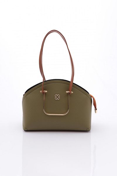 DGN Women's Oval Bag with Metal Accessories Light Green 11282361135102