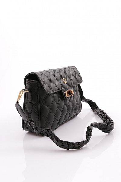 DGN Women's Braided Handle Bag Black-Black 112823210535102