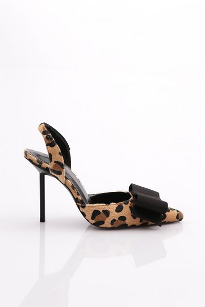 DGN Pantofi cu toc clasic leopard negru de damă 56593557