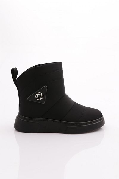 DGN Schwarze Lycra-Damenstiefel – dicke Sohle 1333643