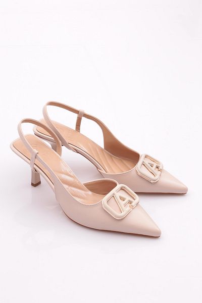 DGN Pantofi de damă cu toc deschis, bej 410953378