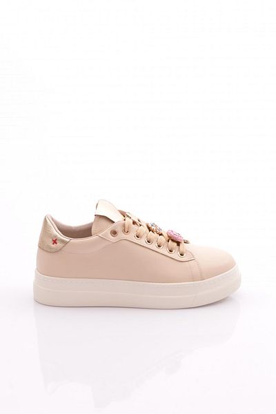 DGN Women's Lace-Up Sneakers Beige Gold 152926323118