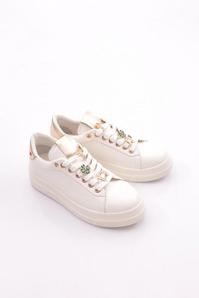 DGN Es1522 Pantofi sport pentru femei, cu șireturi, cu model de trifoi