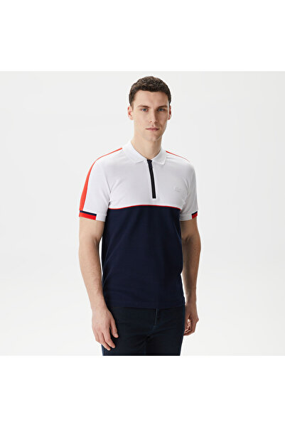 Lacoste Erkek Regular Fit Renk Bloklu Beyaz Polo