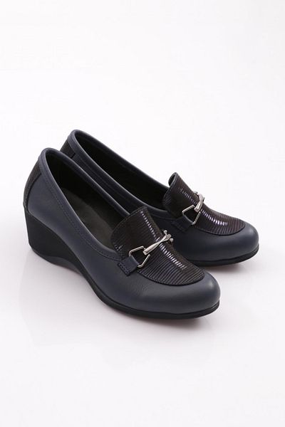 DGN Women's Comfort Shoes with Metal Accessories Navy Blue 34633