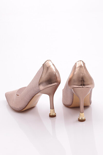 DGN Kadın Ince Topuklu Ayakkabı Rose Çizgili 21413534