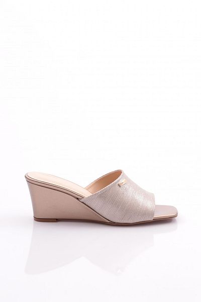 DGN Papuci cu toc pentru femei cu model - auriu 354553539