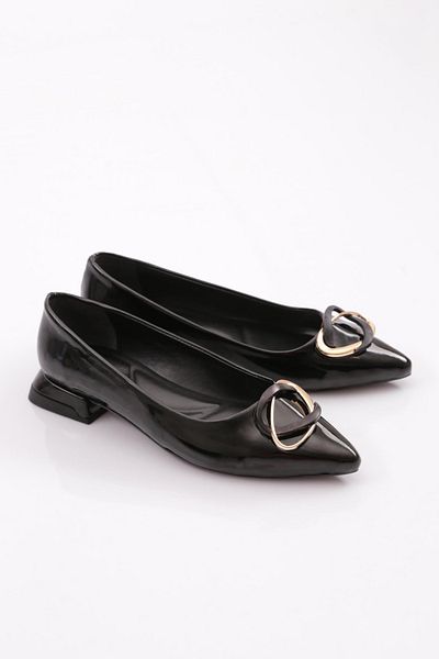 DGN Women's Black Patent Leather Ballerinas - Buckle, Model 39842534