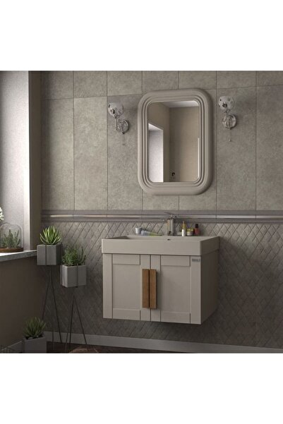 Pierre Cardin Pio 70 Cm Matt Mocha Banyo Dolabı Ahşap Kulplu
