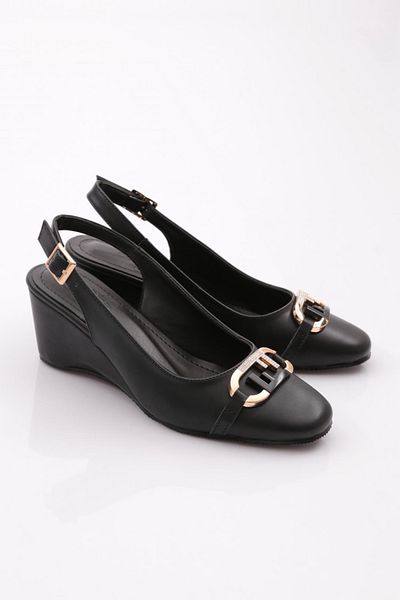 DGN 24317 Pantofi cu toc cu pană cu spatele deschis pentru femei