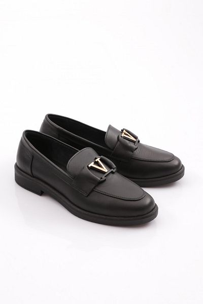 DGN V-Buckle Γυναικεία Loafer Παπούτσια Μαύρα Napa 35155353