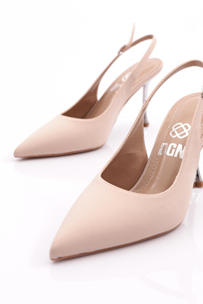 DGN Women's Open Back Heeled Evening Dress Shoes Beige Nubuck 7848535