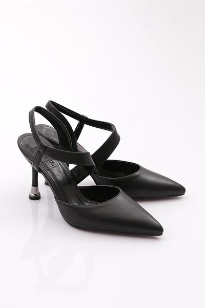 DGN Pantofi cu toc înalt pentru femei cu toc subțire, negri 6133534