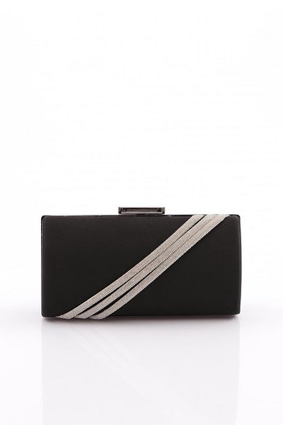 DGN Women's Black Evening Bag with Stone Detail
