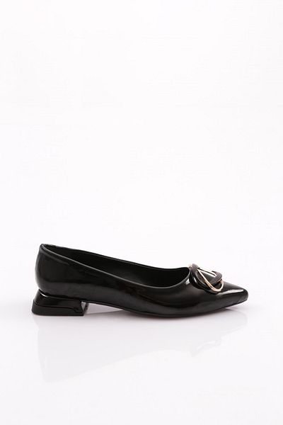 DGN Women's Black Patent Leather Ballerinas - Buckle, Model 39842534
