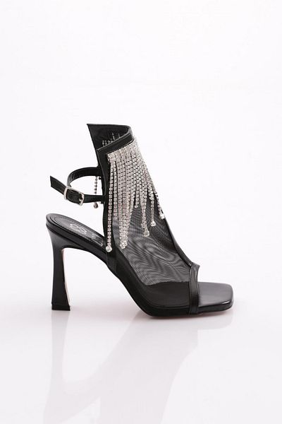 DGN Rochie de seară de damă cu gleznă neagră mată Pantofi cu toc - 71015535