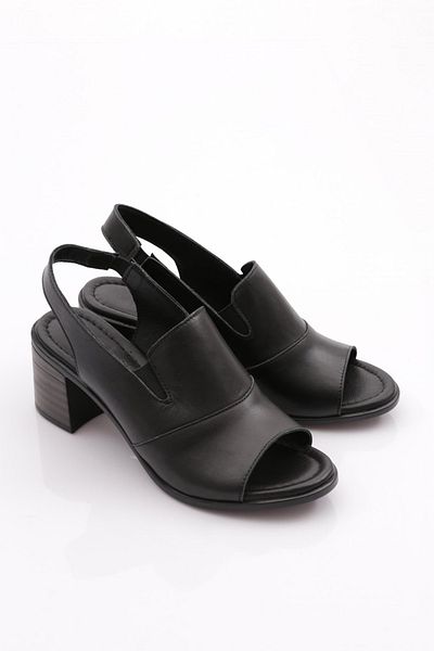 DGN 1825 Sandale de damă din piele naturală neagră