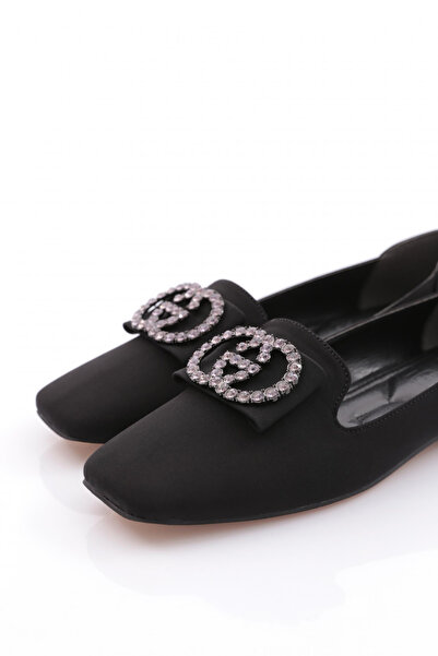 DGN Kadın Tokalı Babet Siyah Nubuk 211762621