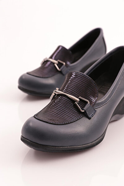 DGN Women's Comfort Shoes with Metal Accessories Navy Blue 34633