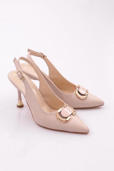 DGN 507 Pantofi cu toc pentru femei cu accesorii metalice