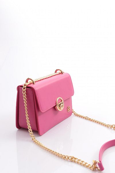DGN Fuchsia Women's Bag - Chain and Handle Design 6593434