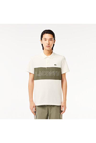 Lacoste Erkek Regular Fit Renk Bloklu Krem Polo