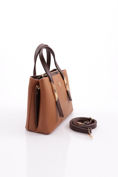 DGN Tan Brown Zippered Women's Bag - 6583434